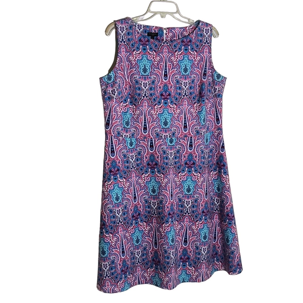 Talbots Sleeveless Dress Woman's Size 1X Multicolor Paisley Stretch Knit - Picture 13 of 14